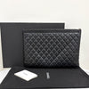CHANEL Caviar Boy Clutch Bag Large Black (A84407) 158500926 [P]