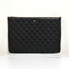 CHANEL キャビア クラシック ゴールド CC ロゴ クラッチバッグ ブラック 158501003 [P]