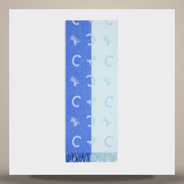 Celine Scarf - Wool & Cashmere Royal Blue / Off White AA0GM2T09.07RT 158501057 [P]
