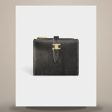 CELINE Triomphe Ponte Compact Wallet - Ziegenleder Schwarz L101P3GVE.38NO 158501082 [P]