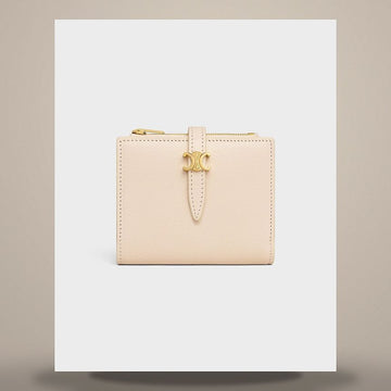 CELINE Triomphe Font Compacte Geldbörse - Ziegenleder Creme L101P3GVE.01CR 158501083 [P]