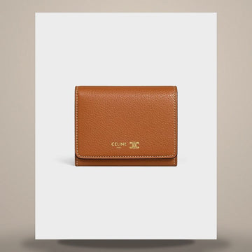 Celine Triomphe Stamping Fine Wallet - Soft Grain Calfskin Soft Tan / Soft Cream L100A2O54.GHD1 158501097 [P]