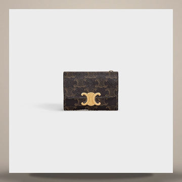 Celine Triomphe Coin Compact Wallet - Triomphe Canvas 10I652DS3.04LU 158501112 [P]