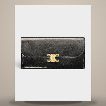 Celine Large Triomphe Wallet - Shiny Calfskin Black 10E313DPV.38NO 158501122 [P]