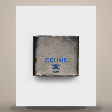 CELINE バイフォールド財布 - 柔らかいラムスキン ブラック / ウルトラブルー 10C873R24.GLK0 158501124 [P]