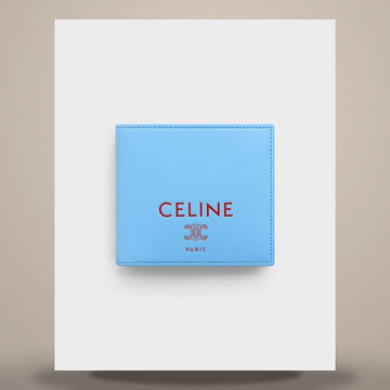 Celine Bifold Wallet - Soft Lambskin Blue Sky / Red 158501127 [P]