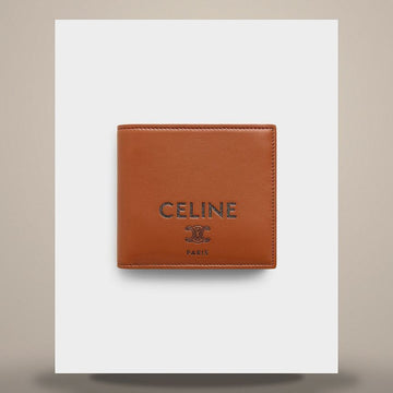 CELINE Bifold-Geldbörse - weiches Lammleder tan / schwarz 10C873R24.GLK3 158501129 [P]