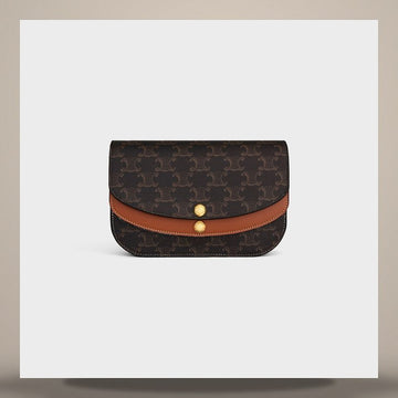 CELINE Duo Strap Geldbörse - Trionfo Canvas & Kalbsleder 10P672GVL.04LU 158501140 [P]