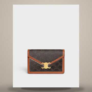 Celine Margo Chain Wallet - Triomphe Canvas & Calfskin 10L462DQB.04LU 158501144 [P]