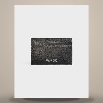 Celine Medium Card Holder - Grain Supple Calfskin Black / Ultra Blue 10P322O54.GFS3 158501153 [P]