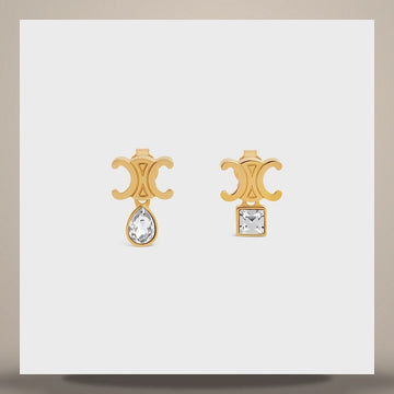 CELINE Triomphe Twinkle Ohrringe - Strass & Gold-Emaille Messing 461VK6BRS.35OR 158501157 [P]