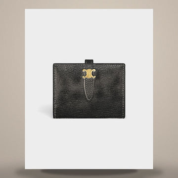 CELINE Bifold Triomphe Pont Card Wallet - Ziegelleder Schwarz L101O3GVE.38NO 158501160 [P]
