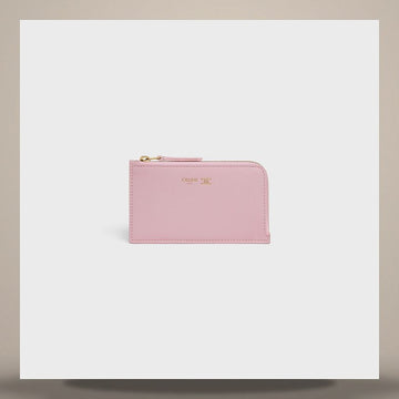 Celine Long Zipper Card Wallet - Supple Grain Calfskin Dirty Pink 158501181 [P]