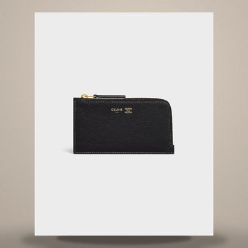 CELINE ロングジッパーカード財布 - サプリグレインカーフスキン ブラック / ウルトラブルー L10082O54.GFS3 158501183 [P]