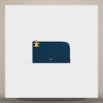 Celine Long Zipper Card Wallet - Grain Calfskin Til Blue L10083FVO.07HJ 158501186 [P]