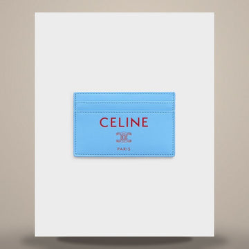 CELINE カードケース - ソフトラムスキン ブルースカイ / レッド 10N764K40.GLK5 158501215 [P]