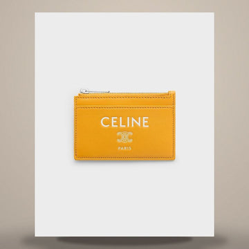 Celine Zip Card Holder - Soft Lambskin Marigold / White 10F993R22.GLK4 158501219 [P]