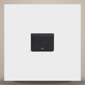Celine Bifold Card Holder - Grain Calfskin Black L100J2X98.38SI 158501225 [P]