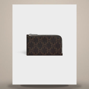 Celine Long Zipper Card Wallet - Triangle Canvas Black L104N3I56.38SI 158501253 [P]