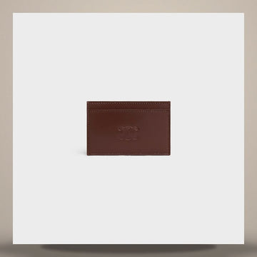 Celine Card Wallet - Embossed Satin Calfskin Chestnut 10B703FQ7.18CH 158501263 [P]