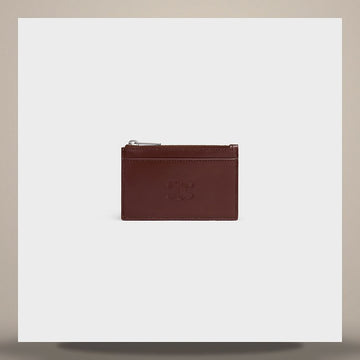 CELINE ジッパーカード財布 - エンボスサテンカーフスキンチェスナッツ 10F993FQ7.18CH 158501265 [P]