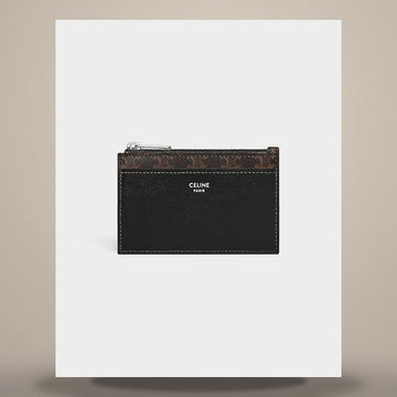 CELINE ジッパーカード財布 - トリオンフキャンバス & ラムスキン ブラック 10F992BZ9.38SI 158501269 [P]