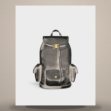 Celine Soft Triomphe Mini Backpack - Shiny Lambskin Black L10293349.38NO 158501273 [P]