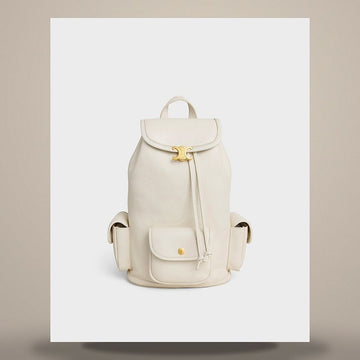 Celine Soft Triumph Mini Backpack - Shiny Lambskin White Cotton L10293349.00WC 158501280 [P]