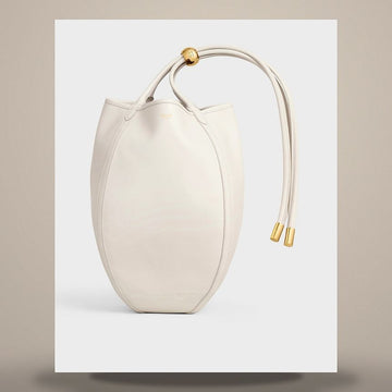 Celine Small Drop Bucket Bag - Soft Supple Calfskin White Cotton 158501289 [P]