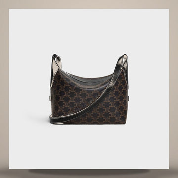 CELINE Harry Crossbody Bag - Triomphe Canvas & Kalbsleder Schwarz 122332GUK.38SI 158501313 [P]