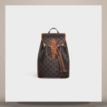 Celine Medium Polco Backpack - Triumph Canvas & Calfskin Tan 117902CAS.04LU 158501358 [P]