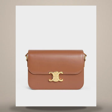 CELINE Klassische Triomphe Tasche - glänzendes Kalbsleder Bronze 187363BF4.18BU 158501383 [P]