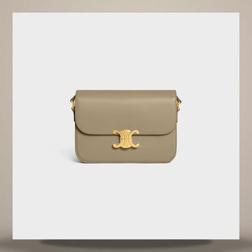CELINE Klassische Triumph Tasche - Shiny Kalbsleder Modern Taupe 187363BF4.18GT 158501385 [P]