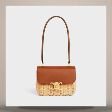 CELINE Tin Garance Bag - Wicker & Natural Calfskin Natural / Tan 119672FUO.02NT 158501391 [P]
