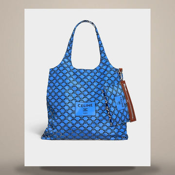 CELINE Gepolsterte Einkaufstasche - Nylon & Kalbsleder Ultrablau / Schwarz L108C4L50.GLM6 158502109 [P]