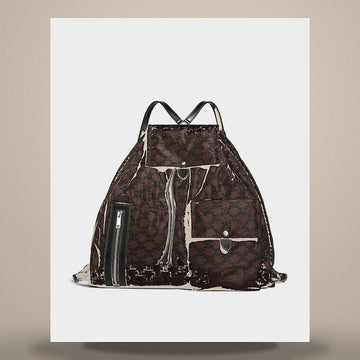 Celine Padded Backpack - Nylon & Calfskin Brown / Black L106P4Y64.GMH4 158502149 [P]