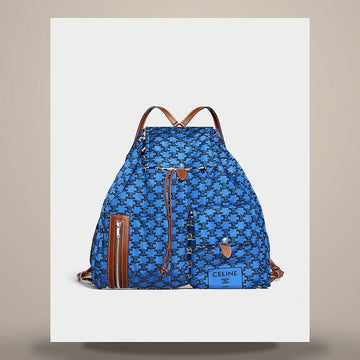 CELINE Gepolsterter Rucksack - Nylon & Kalbsleder Ultra Blau / Schwarz L106P3S36.GLM6 158502152 [P]