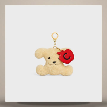 CELINE Triomphe Pompon Charm Apple - Shearling & Calfskin Natural / Ultra Red B10432V25.GHD3 158502698 [P]