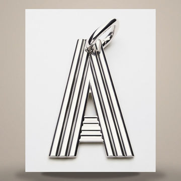 Celine Alphabet Charm A Letter - Rhodium Finish Brass 158502712 [P]