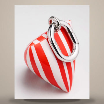CELINE Charm Berengot - Kunstharz & Rhodium-Finish Messing Rot / Silber B10392S92.27ES 158502728 [P]