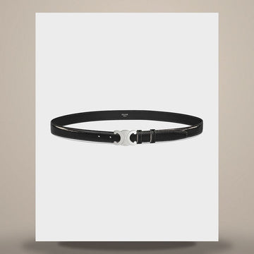 Celine Triomphe Belt 25MM - Turuion Leather Black 45AKA3A01.38SI 158502749 [P]