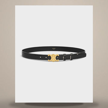 Celine Triomphe Belt 25MM - Tanned Leather Black 45AK93A01.38NO 158502759 [P]