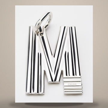 Celine Alphabet Charm M Letter - Rhodium Finished Brass Silver B10FB4V69.36SI 158502776 [P]