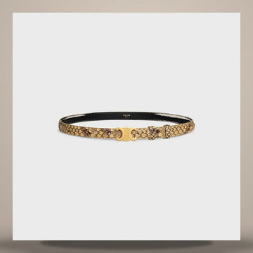 Celine 18MM Trionphe Belt - Python Miel 45AX62I88.03MI 158502779 [P]