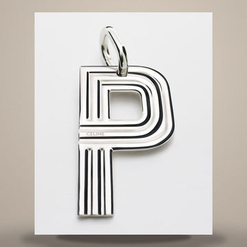 CELINE Alphabet Charms P Letter - Rhodium Finish Brass Silver B10FC4V70.36SI 158502791 [P]