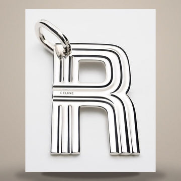 CELINE Alphabet Charm R Letter - Rhodium-Finish Brass Silver B10FD4V71.36SI 158502795 [P]