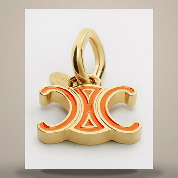 Celine Charm Triomphe - Enamel & Gold Finish Brass Gold / Orange B108X3N20.35GE 158502828 [P]