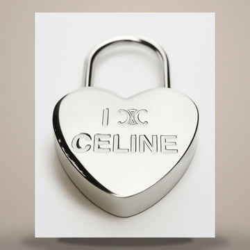 Celine Heart Padlock - Rhodium Finish Brass Silver B101P6BRA.36SI 158502836 [P]