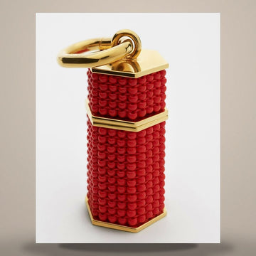 CELINE Charm Column Bead Box - Perlen & Gold-Finish Messing Rot / Gold B108W3N18.27RG 158502862 [P]