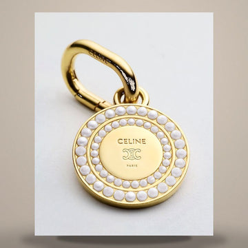 CELINE Echter Perlenmedaille - Resine Perle & Gold-Finish Messing Gold / Elfenbein B104Y6PRB.01GI 158502869 [P]